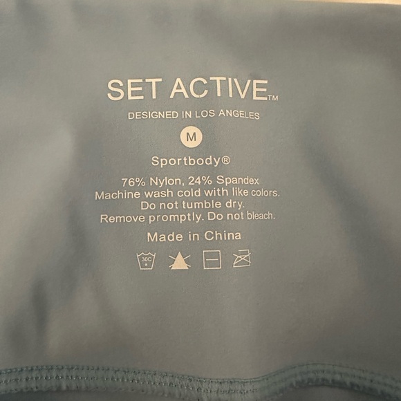 Set Active Womens Light Blue Biker Shorts - Picture 4 of 6